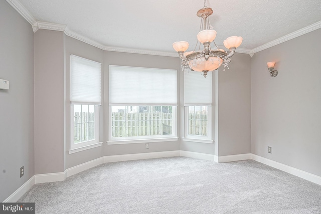 619 Walden Way, Lumberton, NJ 08048 - spare room featuring a chandelier, carpet flooring, crown molding, and baseboards