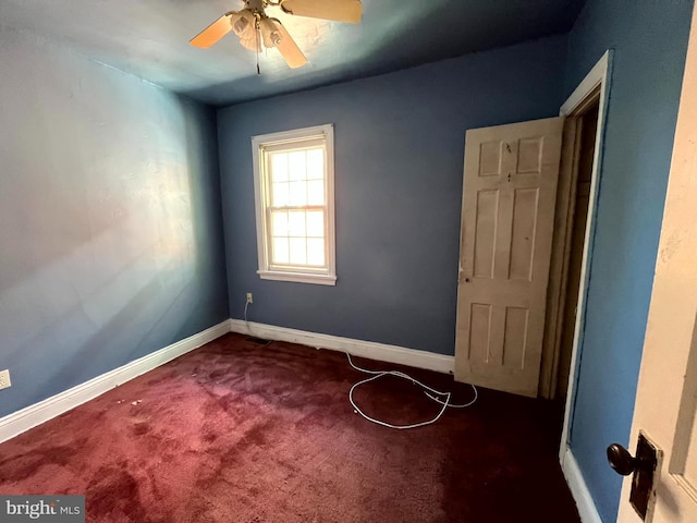 721 Tuckerman St NW, Washington, DC 20011 - unfurnished room featuring baseboards, a ceiling fan, and carpet flooring