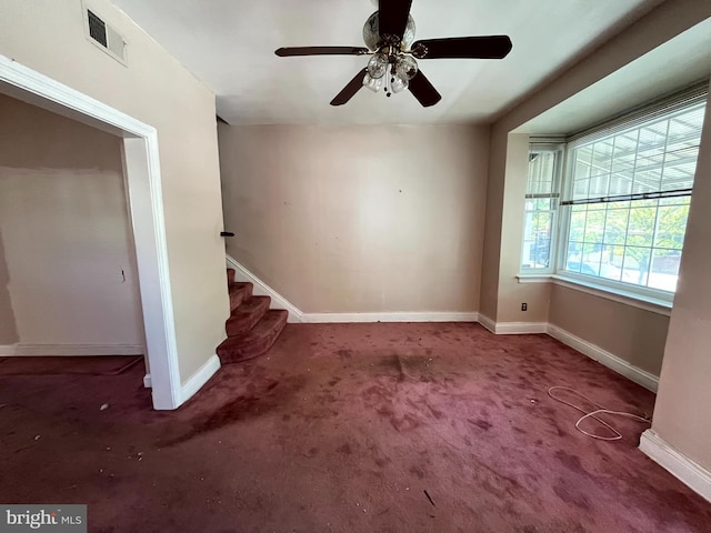 721 Tuckerman St NW, Washington, DC 20011 - interior space featuring baseboards, visible vents, ceiling fan, and stairway