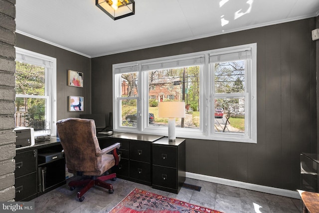 221 Williamsburg Dr, Silver Spring, MD 20901 - office with a wealth of natural light, ornamental molding, and baseboards