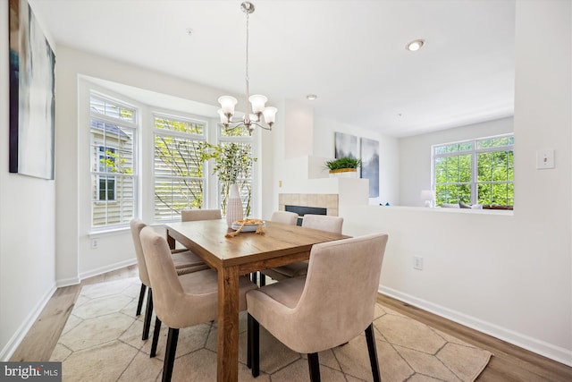 13416 Ansel Ter, Germantown, MD 20874 - dining area featuring baseboards, recessed lighting, a chandelier, and light wood-type flooring