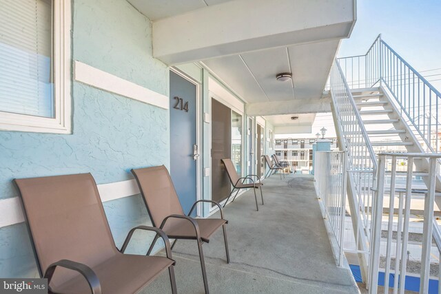 balcony with stairs
