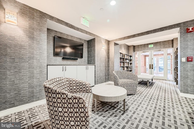 250 President St Unit 1001, Baltimore, MD 21202 - sitting room featuring french doors, recessed lighting, and baseboards