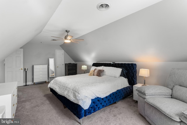 145 Rolling Ave, North East, MD 21901 - bedroom with carpet floors, a ceiling fan, and vaulted ceiling