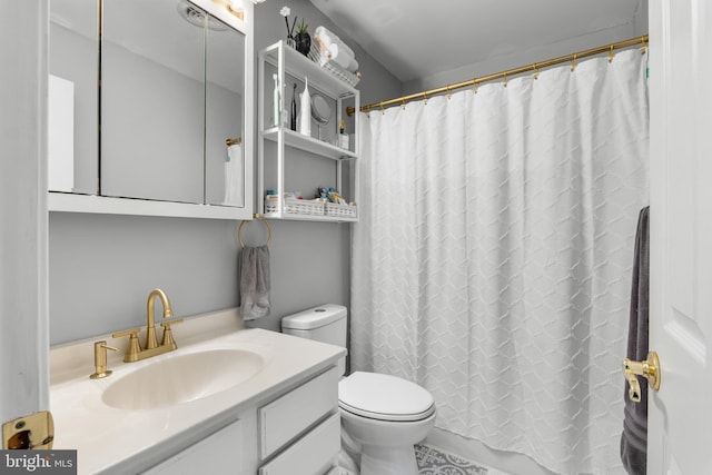 145 Rolling Ave, North East, MD 21901 - bathroom featuring toilet, vanity, and a shower with curtain