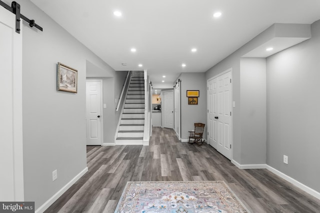 145 Rolling Ave, North East, MD 21901 - foyer entrance featuring recessed lighting, baseboards, stairs, and wood finished floors