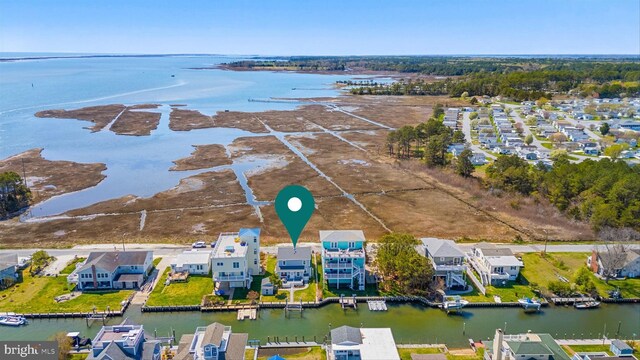 12353 Meadow Dr, Berlin, MD 21811 - aerial view featuring a water view and a residential view