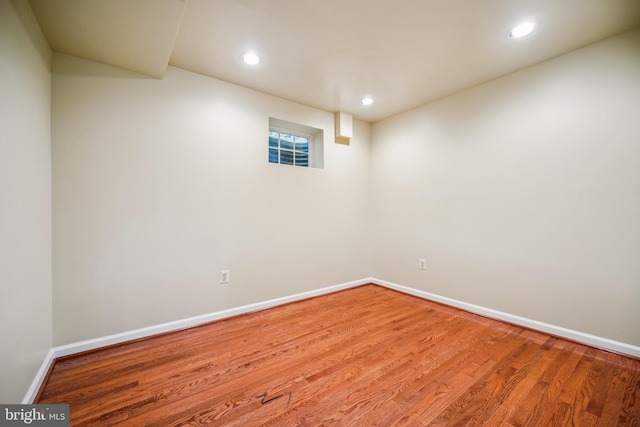 9127 Friars Rd, Bethesda, MD 20817 - below grade area featuring baseboards, wood finished floors, and recessed lighting