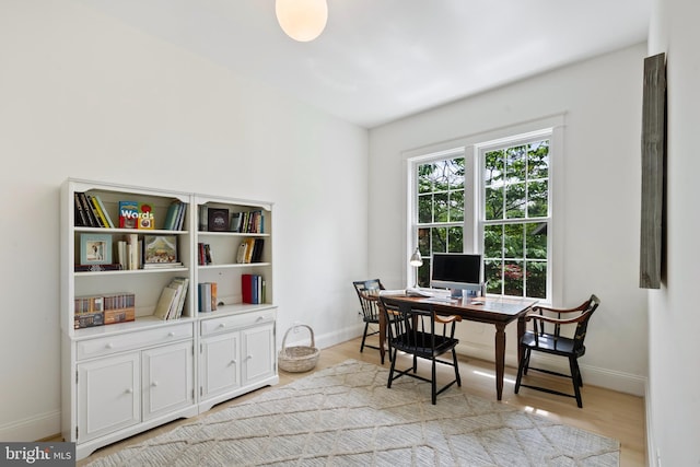 9850 Jerry Ln, Vienna, VA 22180 - home office with baseboards and light wood-style flooring