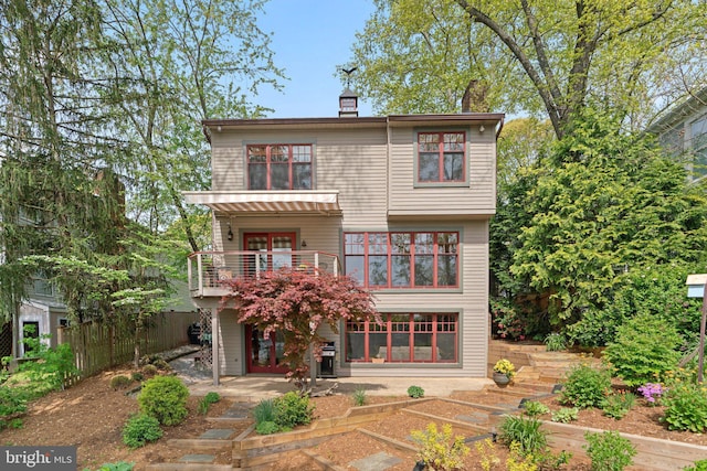 735 Dividing Rd, Severna Park, MD 21146 - back of house with fence, a patio area, and a balcony
