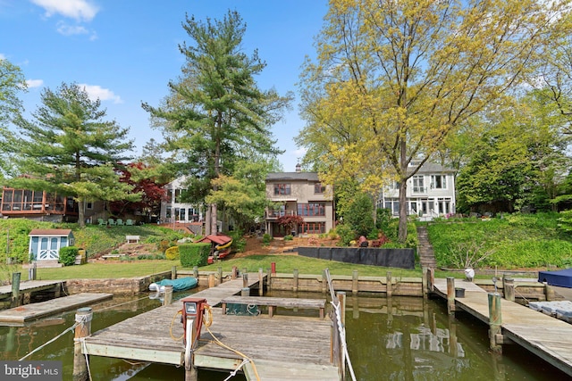 735 Dividing Rd, Severna Park, MD 21146 - dock area featuring a yard and a water view