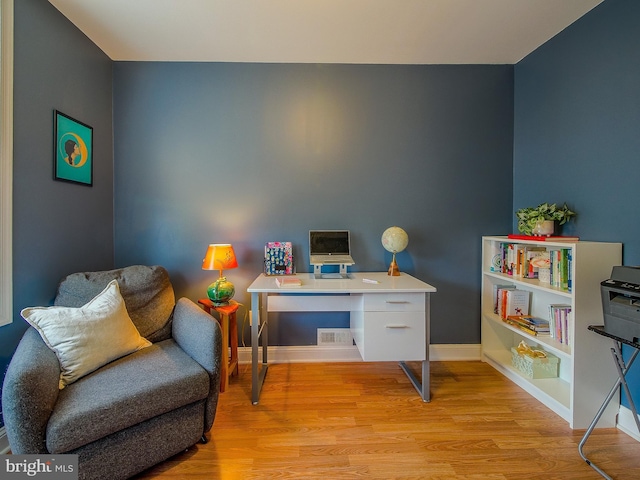 2905 Memphis St, Philadelphia, PA 19134 - home office with baseboards, visible vents, and light wood-style flooring