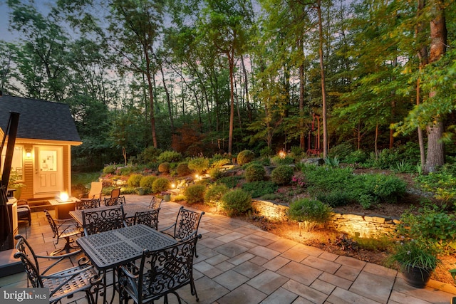 116 Amesbury Ct, Severna Park, MD 21146 - view of patio / terrace featuring a fire pit and outdoor dining area