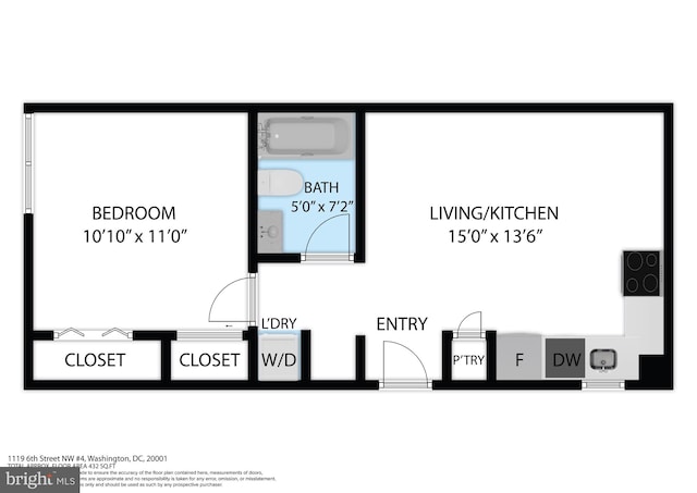 1119 6th St NW, Washington, DC 20001 - floor plan / room layout