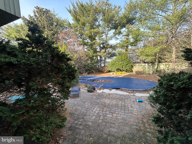 view of pool with a patio area and a fenced in pool