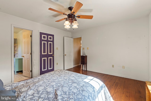 10257 Back Creek Valley Rd, Hedgesville, WV 25427 - bedroom featuring baseboards, a ceiling fan, and wood finished floors