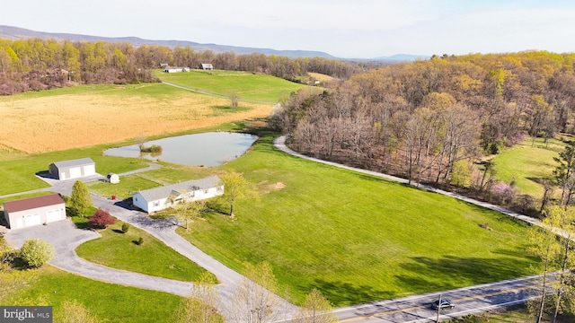 10257 Back Creek Valley Rd, Hedgesville, WV 25427 - aerial view featuring a forest view and a water and mountain view
