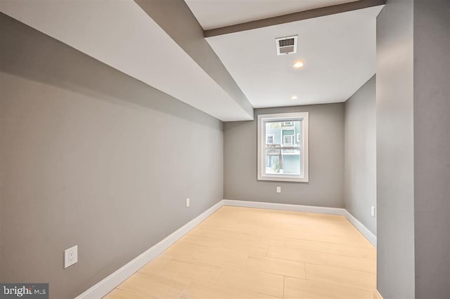 512 Peabody St NW, Washington, DC 20011 - below grade area with baseboards, visible vents, and recessed lighting