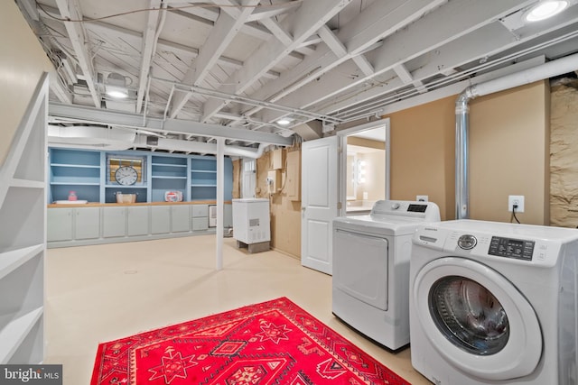 laundry room with washing machine and clothes dryer