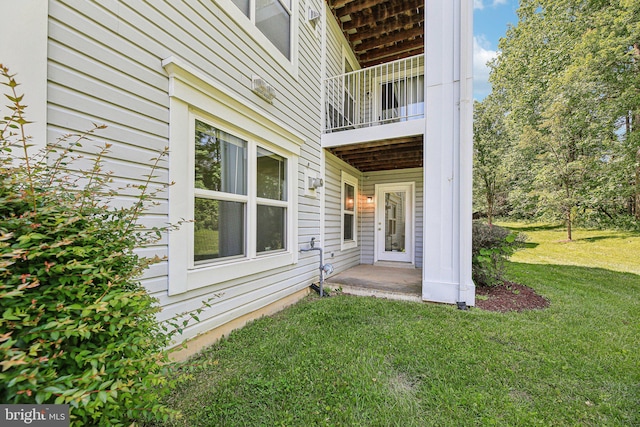 2715 Snowbird Ter Unit 4-28, Silver Spring, MD 20906 - doorway to property featuring a balcony and a yard