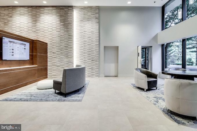 3800 Powell Ln Unit 828, Falls Church, VA 22041 - building lobby with a towering ceiling and recessed lighting