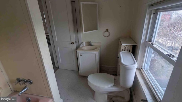 bathroom with toilet and vanity