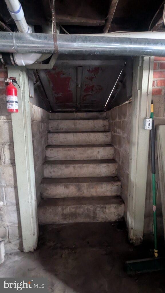 below grade area with stairway