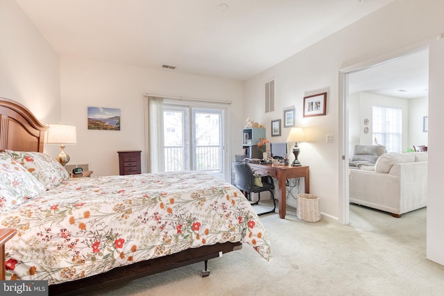 400 Symphony Cir Unit 351, Cockeysville, MD 21030 - bedroom featuring multiple windows, carpet flooring, access to exterior, and visible vents