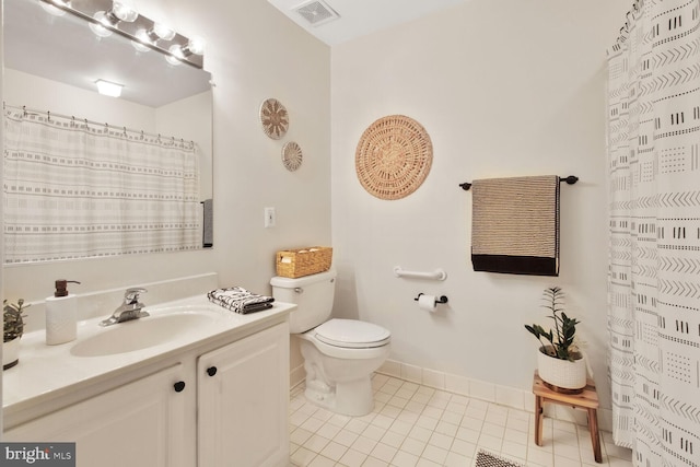 12105 Tullamore Ct Unit 101, Lutherville Timonium, MD 21093 - bathroom with visible vents, tile patterned flooring, vanity, baseboards, and toilet