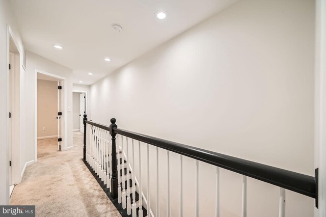 3014 Oakford Ave, Baltimore, MD 21215 - hall featuring recessed lighting, light carpet, and baseboards