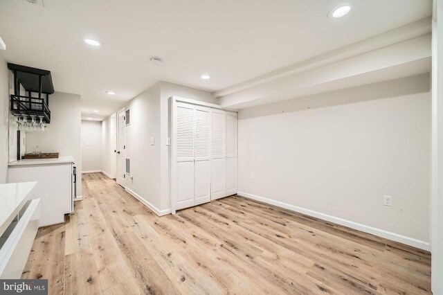 3014 Oakford Ave, Baltimore, MD 21215 - interior space with light wood-type flooring, baseboards, and recessed lighting