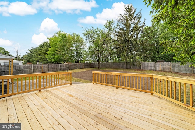 deck featuring a fenced backyard