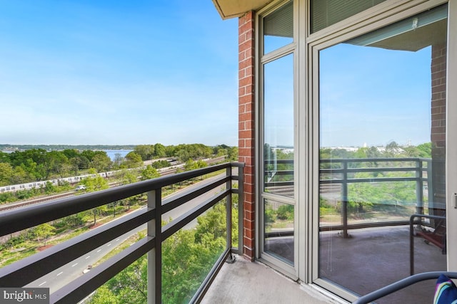 balcony with a water view
