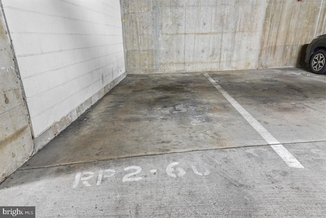 view of parking garage