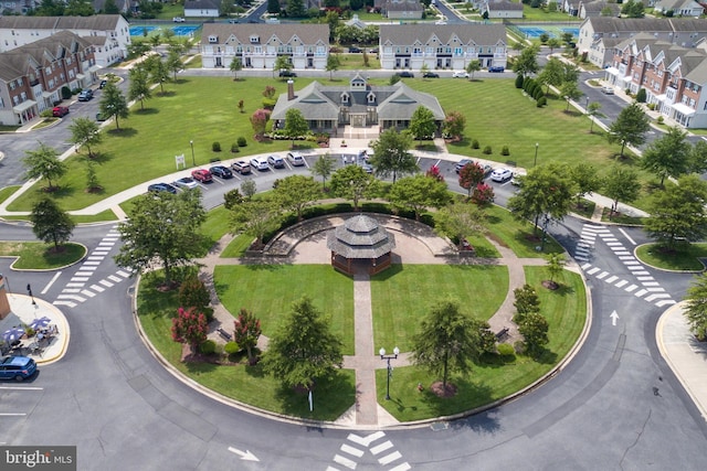aerial view with a residential view