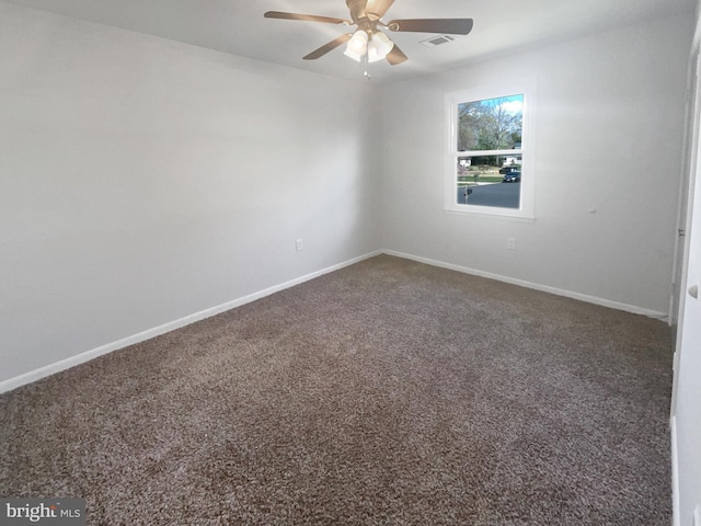 2115 Greenwood Dr, Waldorf, MD 20601 - unfurnished room featuring carpet floors, baseboards, a ceiling fan, and visible vents