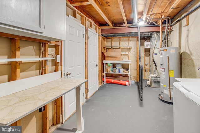15327 Blacksmith Ter, Woodbridge, VA 22191 - unfinished basement with water heater and washer / clothes dryer