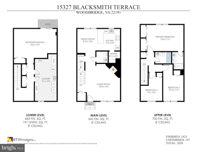 15327 Blacksmith Ter, Woodbridge, VA 22191 - floor plan