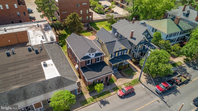 aerial view with a residential view