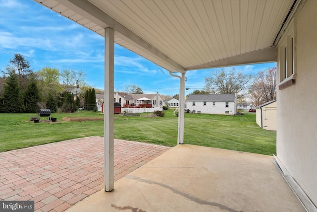 view of patio with a residential view