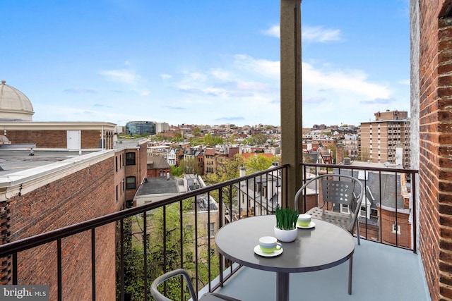 balcony with a view of city
