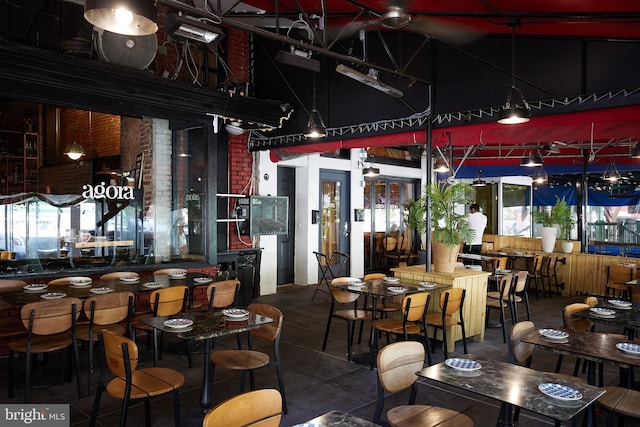 view of tiled dining area