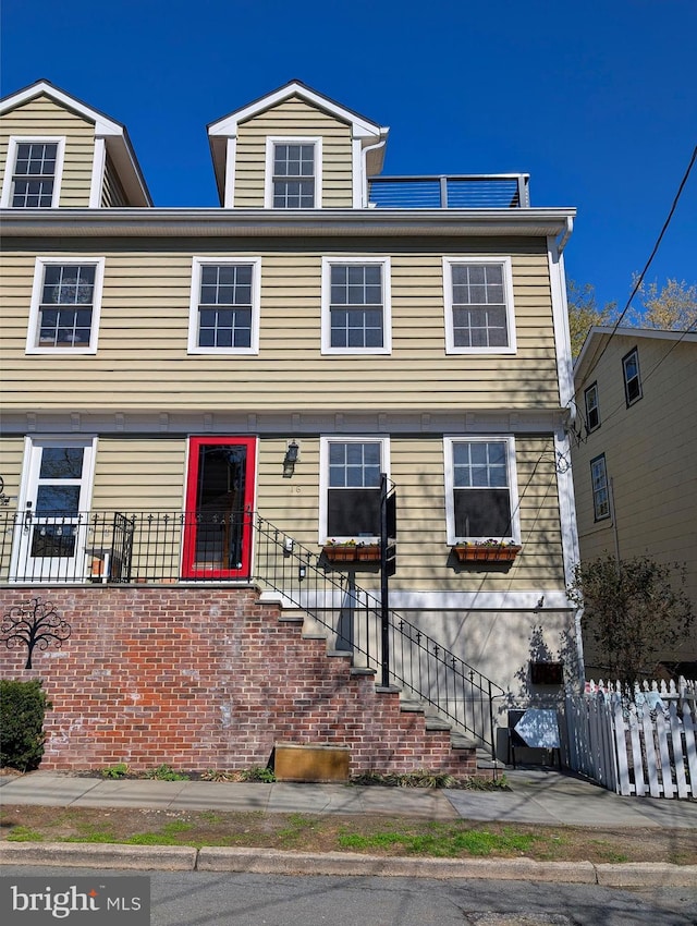 16 S Union St, Lambertville, NJ 08530 - townhome / multi-family property with entry steps and fence