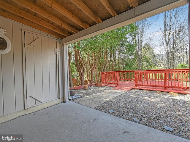 view of patio / terrace featuring a wooden deck