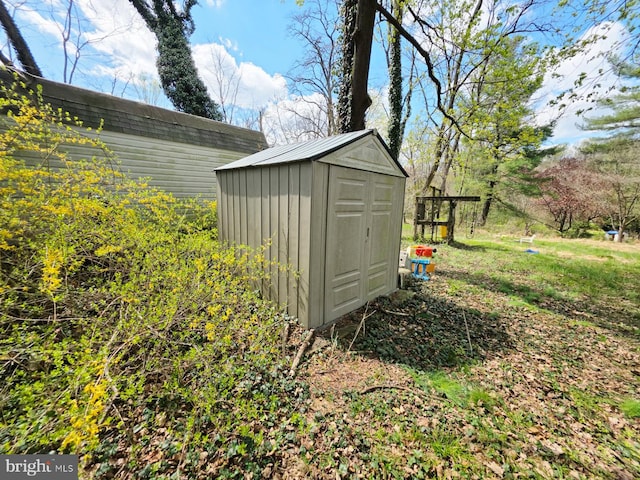 view of shed