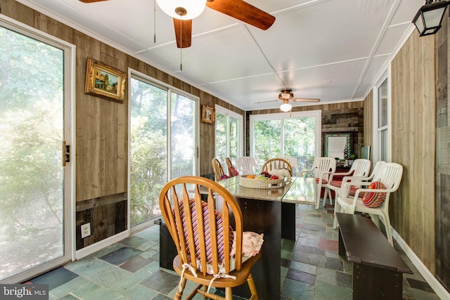 500 Kegworth Ct, Severna Park, MD 21146 - sunroom featuring a ceiling fan and outdoor dining area