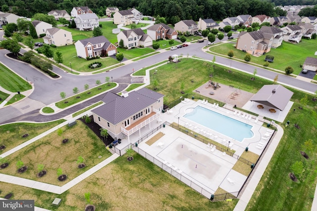 aerial view featuring a residential view