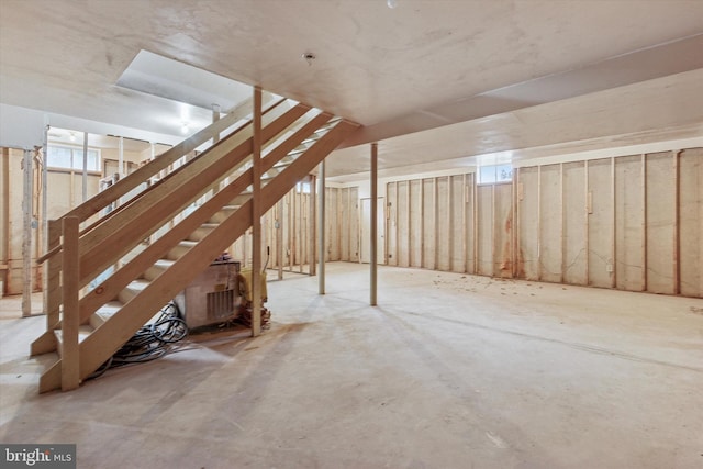 below grade area with stairway
