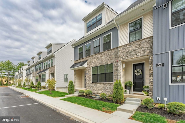 350 Star Tavern Ln, West Chester, PA 19382 - view of property with uncovered parking, a residential view, and stone siding