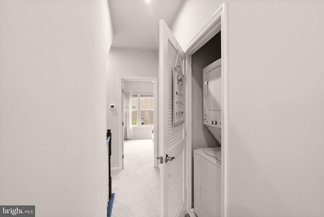 22186 Mccormick Ter, Ashburn, VA 20148 - clothes washing area with stacked washer / drying machine and carpet